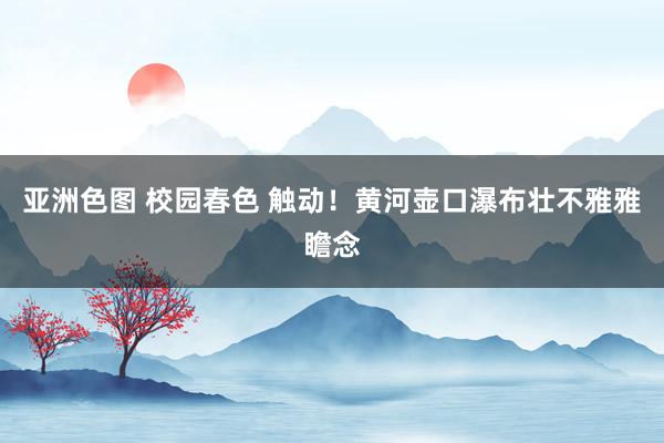 亚洲色图 校园春色 触动！黄河壶口瀑布壮不雅雅瞻念